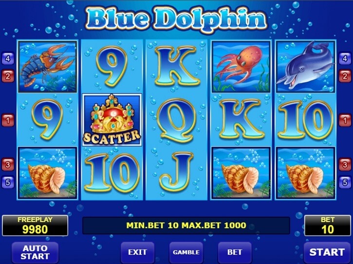 blue dolphin slot screen