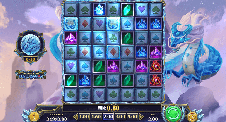 legend of the ice dragon slot screen