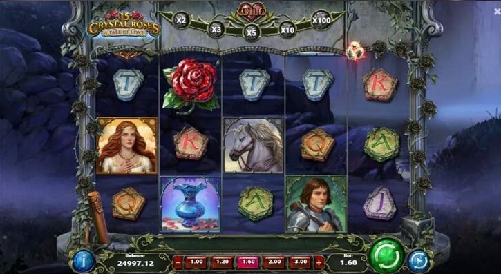15 crystal roses slot screen