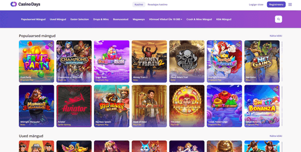 casinodays website screen